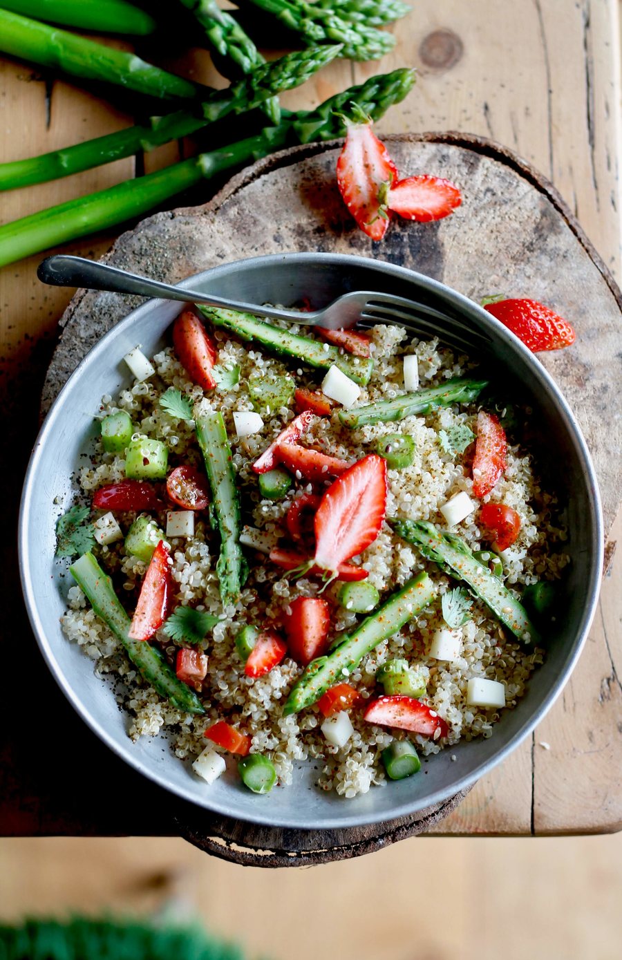 Recette Salade sucrée salée de quinoa et d’asperges