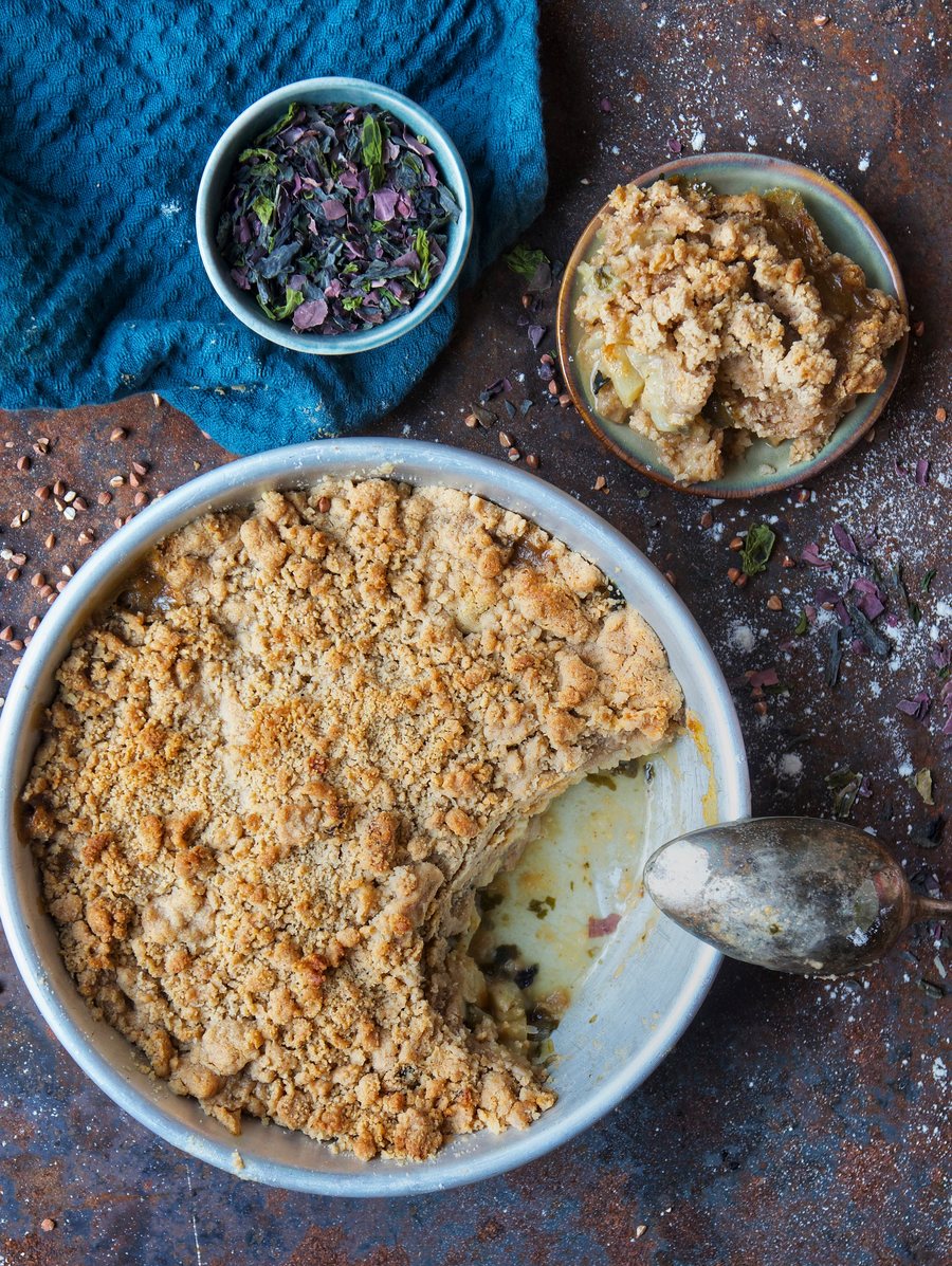 Recette : Crumble salé topinambour, céleri & Aromer